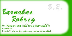 barnabas rohrig business card